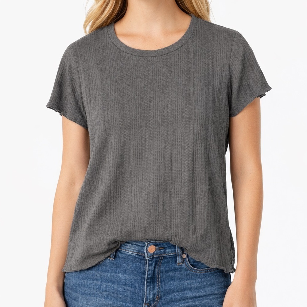 Philosophy Textured Ribbed Short Sleeve Top Size Medium